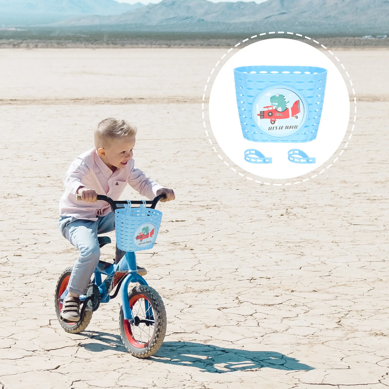 سلة دراجة للأطفال سلة تخزين بلاستيكية أمامية خفيفة الوزن مقاومة للخدش مناسبة لمقود الدراجات البخارية