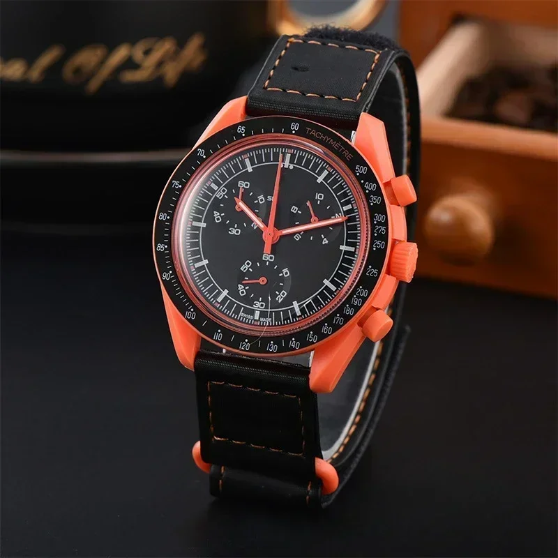 2025 Fashion Man Watch Moon Joint Space Moon Mission Six-hand Chronograph Quartz Men's and Women's Watches