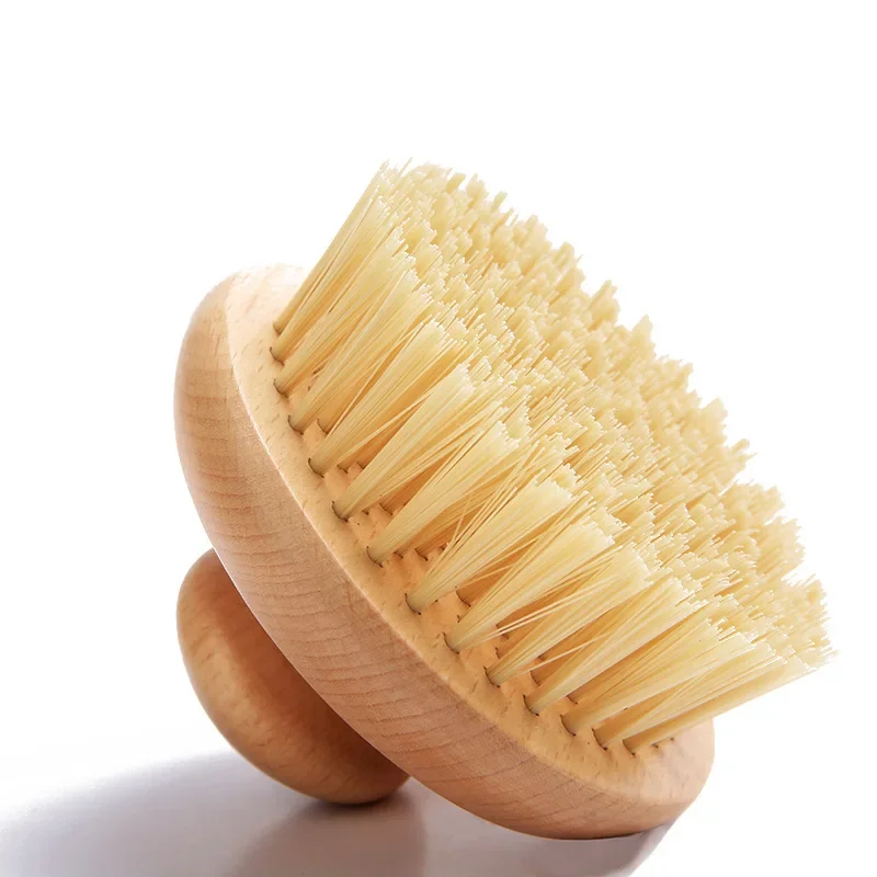 Body Brush Natural Boar Bristle Organic Dry Skin Massage Body Brush Bamboo Wet Back Shower Brushes Exfoliating Bathing Brush