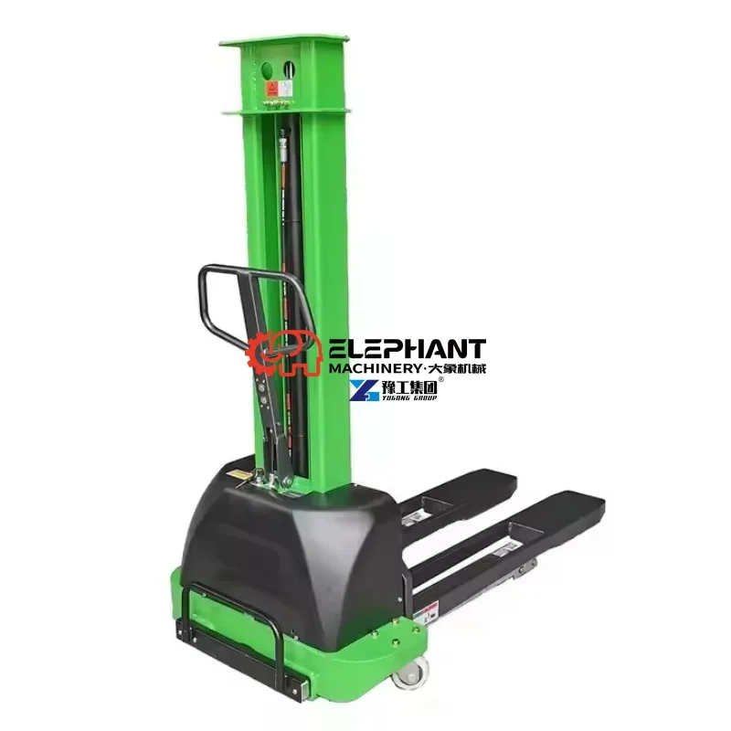YG Self Loading Lifting Portable Forklift Semi Self Stacker Electric Stacker Pallet Fork Truck