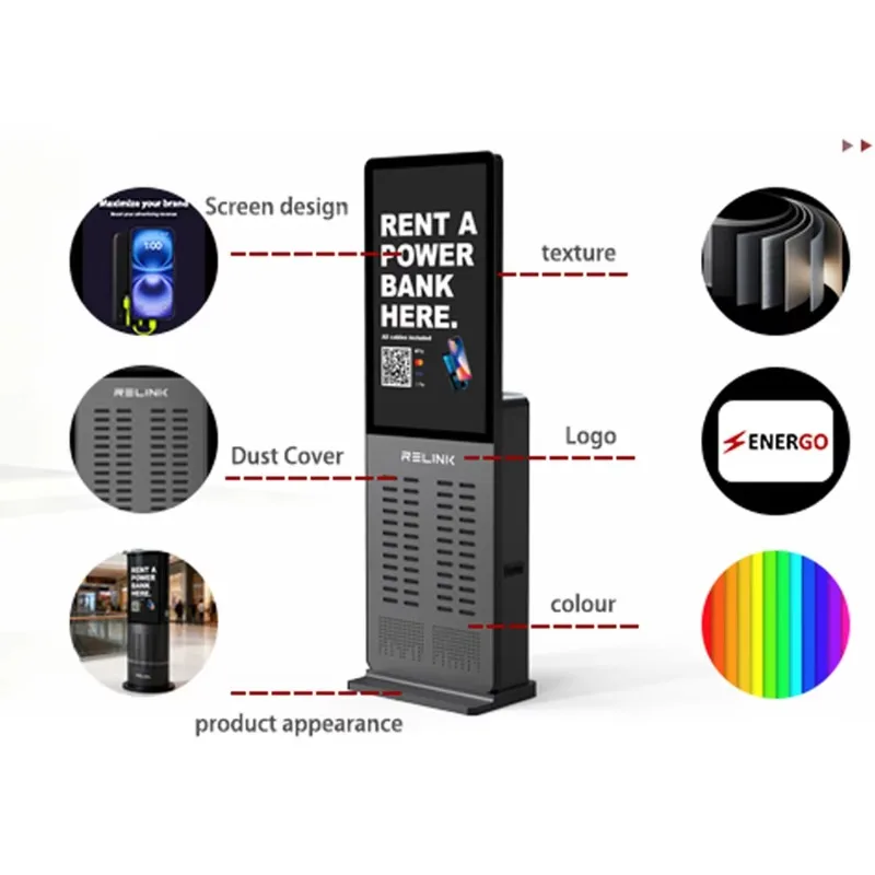 8000Mah 48Slots Cell Phones Power Charger Stations Fast Charging Shared Power Bank Rental Station Phone Charging Kiosk 43-inch
