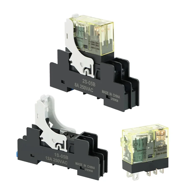Intermediate Relay 2S-CL D24V 1S-CL AC220V 2NO/2NC 1NO/1NC 5Pin 8P Miniature Slim Relay With light Socket 05B