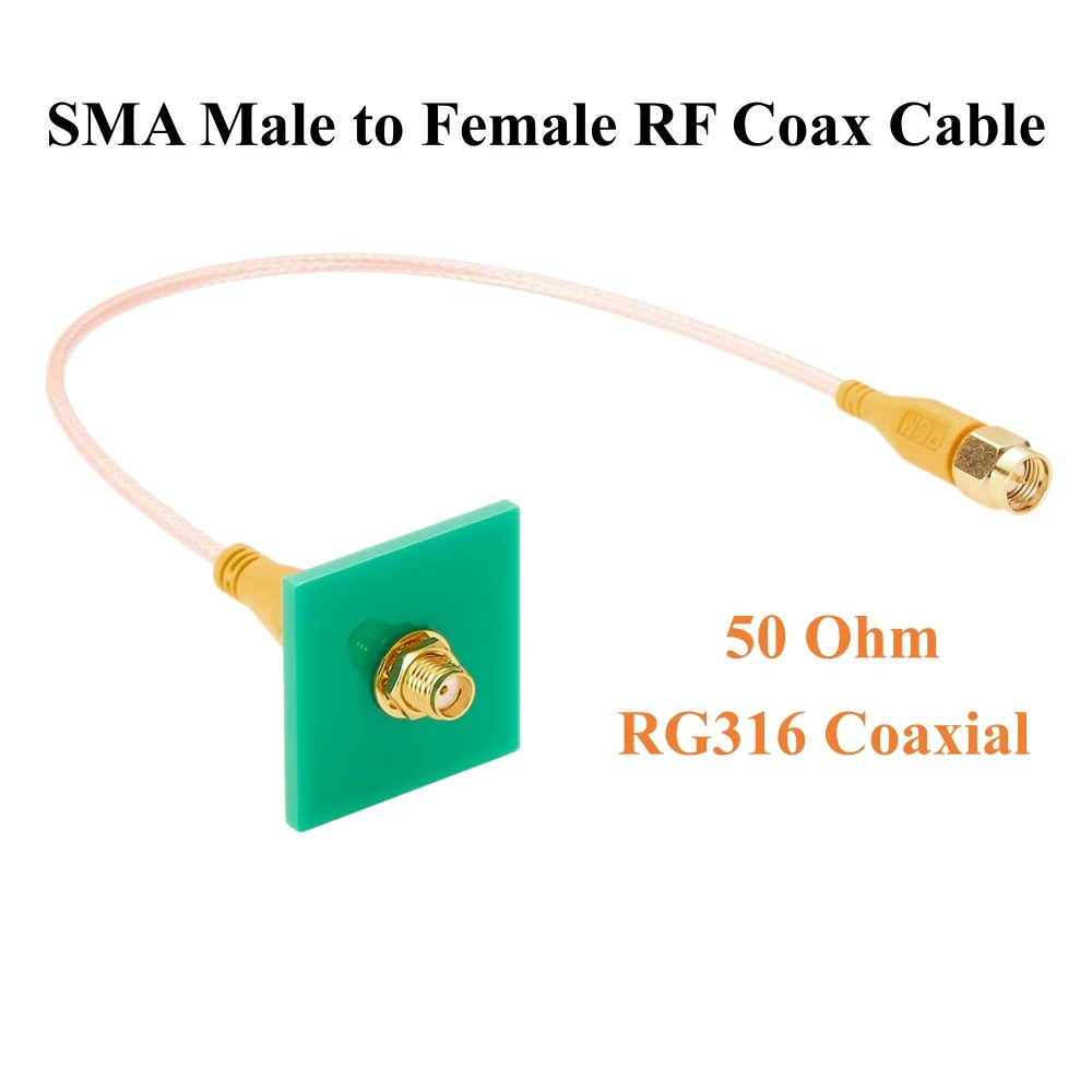 SMA Male to Female Bulkhead Cable RG316 50 Ohm RF Coaxial Extension Cable Low Loss for Antenna, WiFi Router, 4G LTE, GPS/GNSS