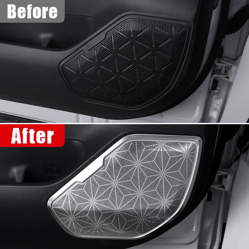 For Toyota RAV4 XA50 2019-2021 2022 2023 2024 Hybrid Stainless Car Door Audio Speaker Cover Loudspeaker Tweeter Trim Stickers