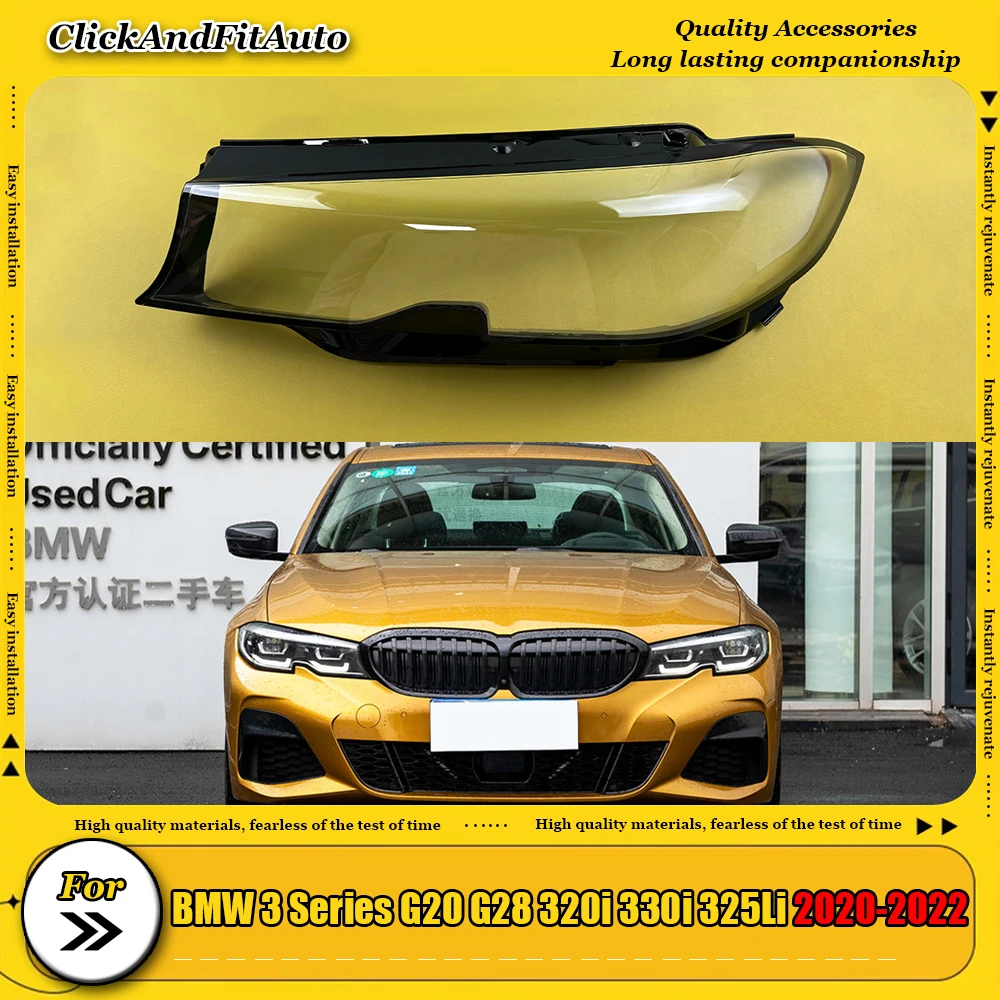 

For BMW 3 Series G20 G28 320i 330i 325Li 2020-2022 Headlamps Transparent Cover Lampshade Headlight Cover Shell Lens Glass Lamp