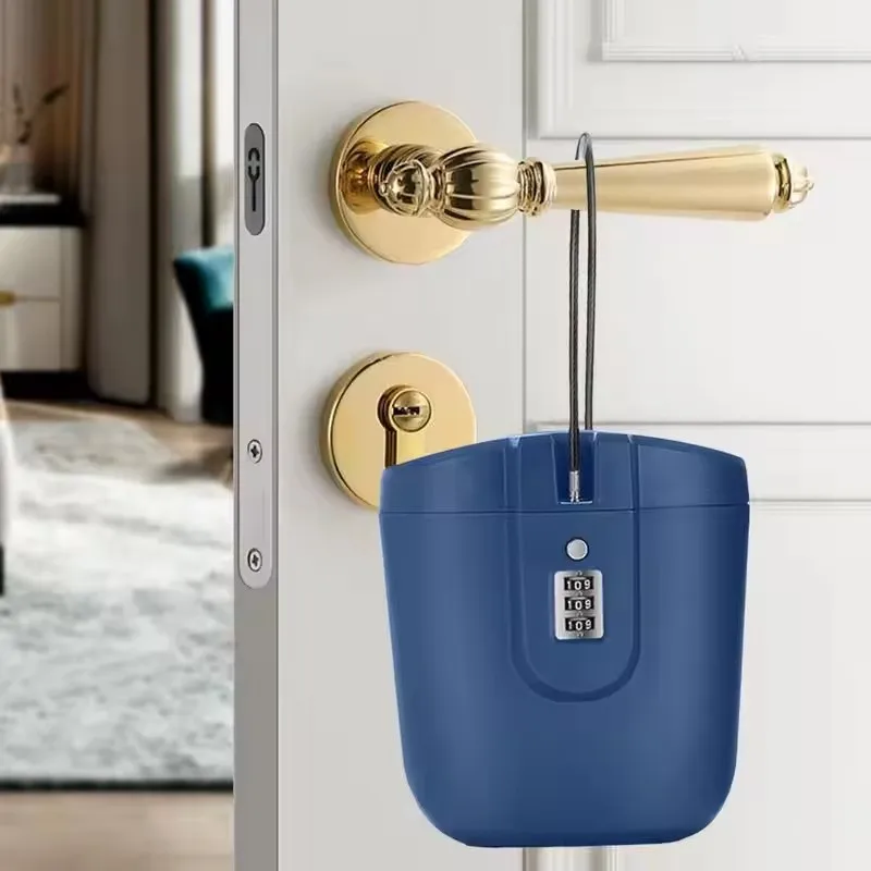 1Pc Portable Beach Bucket Password Box Mini Phone Wallet Safe Storage Boxes Outdoors Portable Handle Designer Anti Falling Boxes