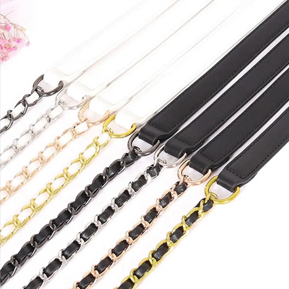 Long DIY Durable Handbag Chains PU Leather Shoulder Bag Chian Bag Accessories Bag Chain Metal Braided Chain Shoulder Bag Strap