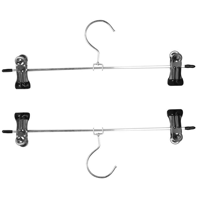 Pant Hangers Skirt Hangers With Clips 20 Pack Metal Trouser Clip Hangers For Space Saving, Ultra Thin Rust Resistant Hangers For