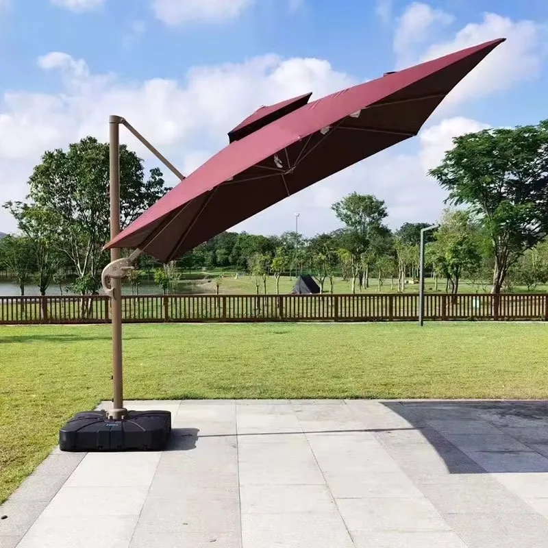 Outdoor Hanging Roman Umbrella Square Waterproof Cantilever Garden Beach Terrace Sun Umbrella Restaurant Umbrella