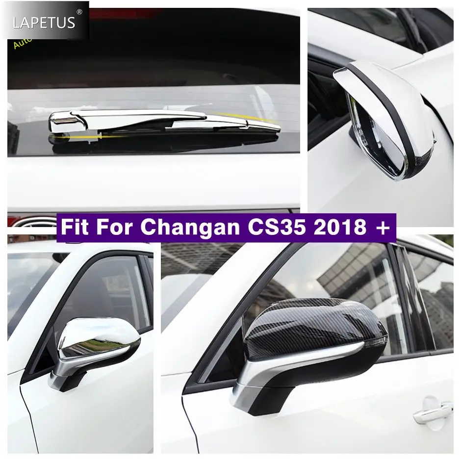 

Auto Rearview Mirror / Rear Window Wiper Decor Cover Trim Kit For Changan CS35 2018 2019 2020 ABS Chromium Styling Accessories