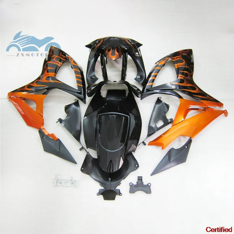 

Новые комплекты обтекателей для SUZUKI 06 07 K6 GSXR 600 750, комплект обтекателей из АБС-пластика ZXMT GSXR750 2006 2007 GSXR600 оранжевое пламя