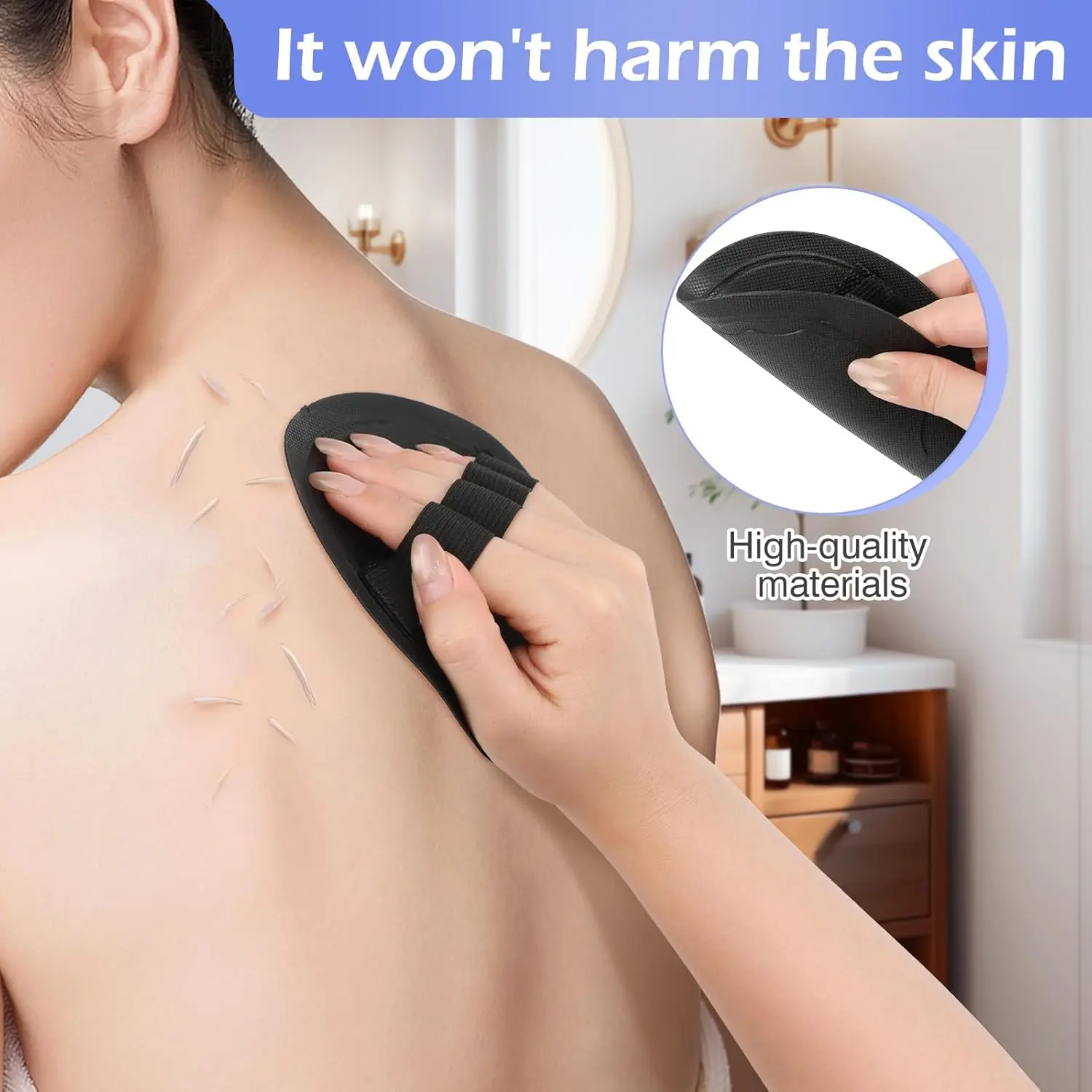 Rubber Exfoliating Glove, Dead Skin Remover for Body After Bathing
