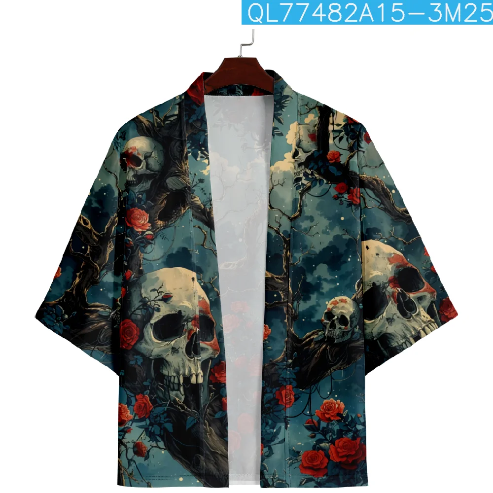 Fashion Japanese style Print Haori shirts Streetwear Harajuku Men Women Traditional Cardigan Kimono tops Beach Yukata Plus Size