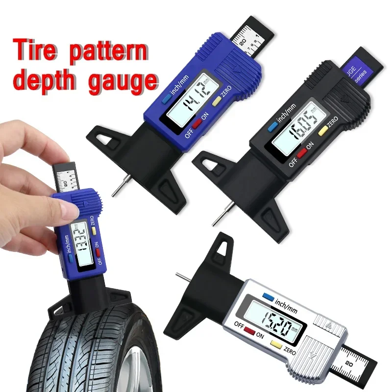 1 piece electronic digital display tire tread depth gauge 0-25mm car tire tread thickness detection tool tread depth gauge