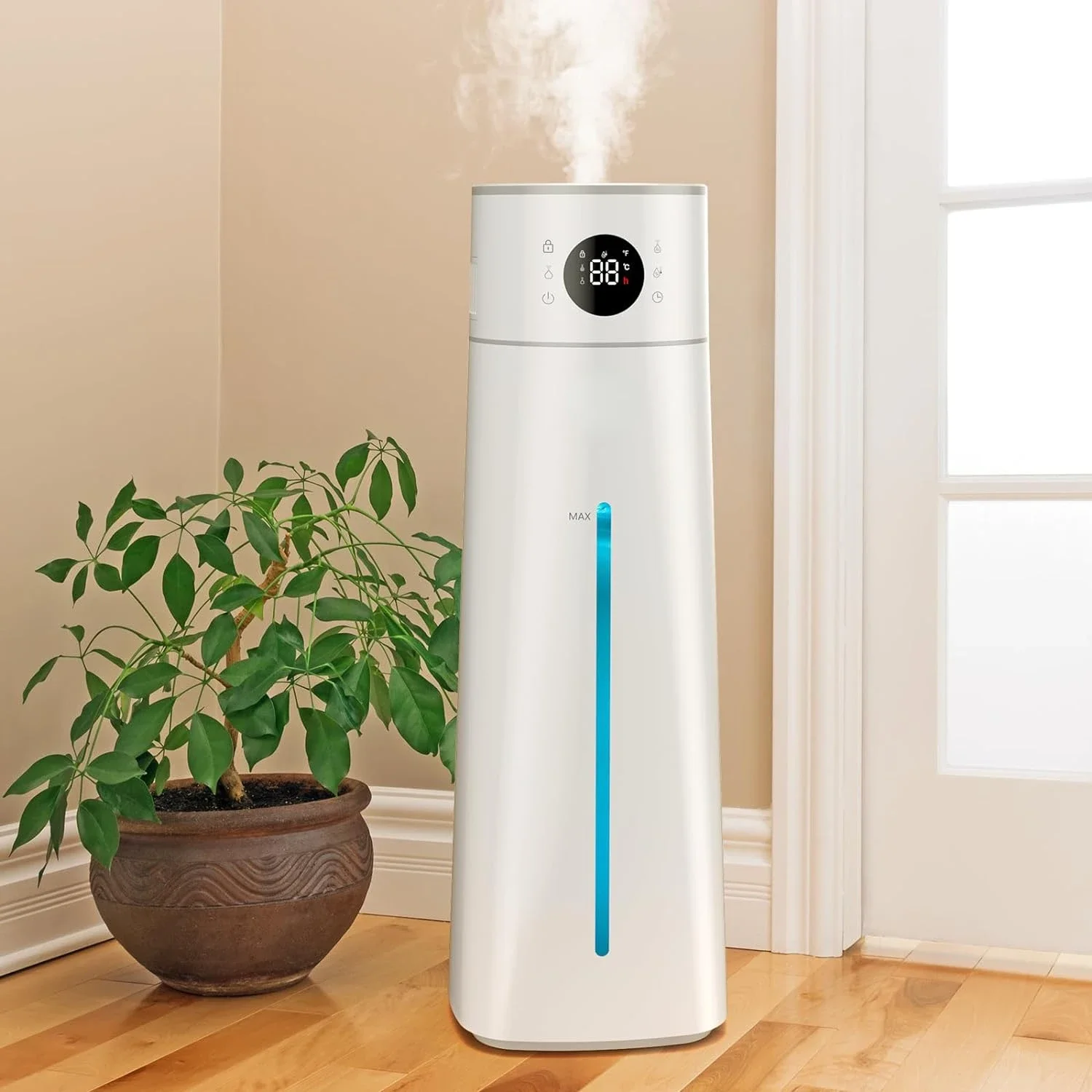 

Ultra-Quiet AI Humidifiers for Bedroom, 8L Top Fill Cold Mist Humidifiers with 10 Adjustable Levels, 50H Runtime, 24H Timer - Im