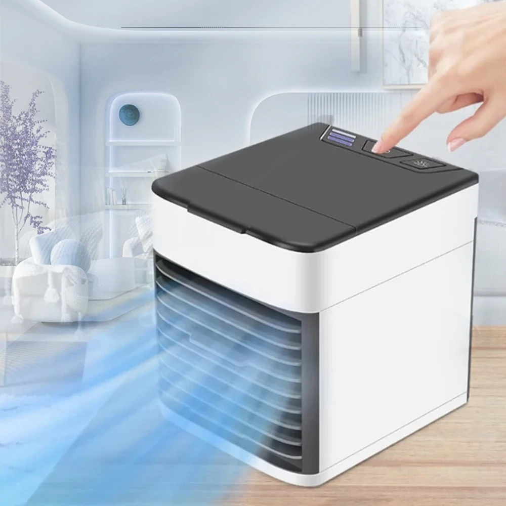 Mini Ar Condicionado Portátil Arctic Air Cooler Umidificador Climatizador Luz Led USB，Três velocidades do vento