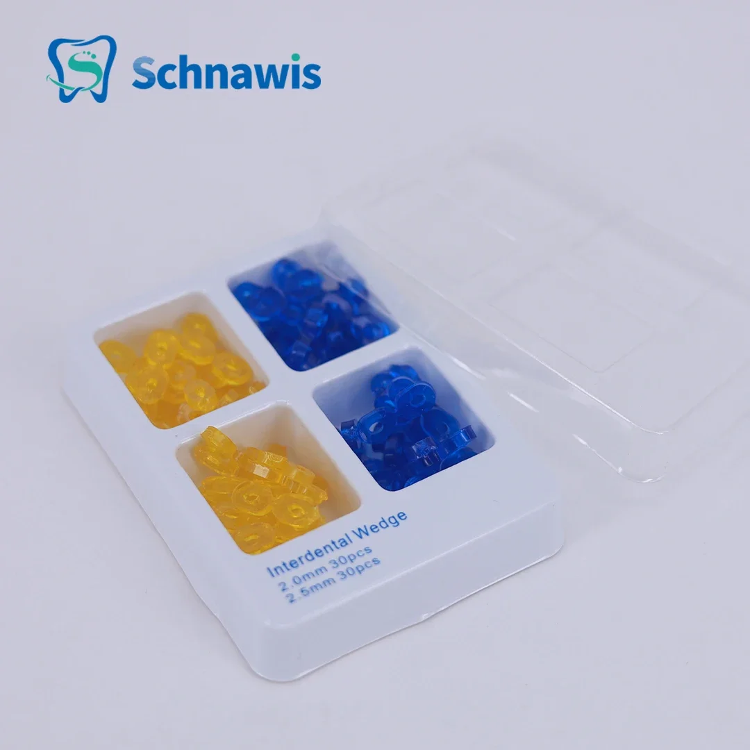 60Pcs/Box Dental Elastic Wedges Rubber Fixing Wedges 2.0/2.5 MM Matrix Matrices Dam Composite Tooth Seperator Tools