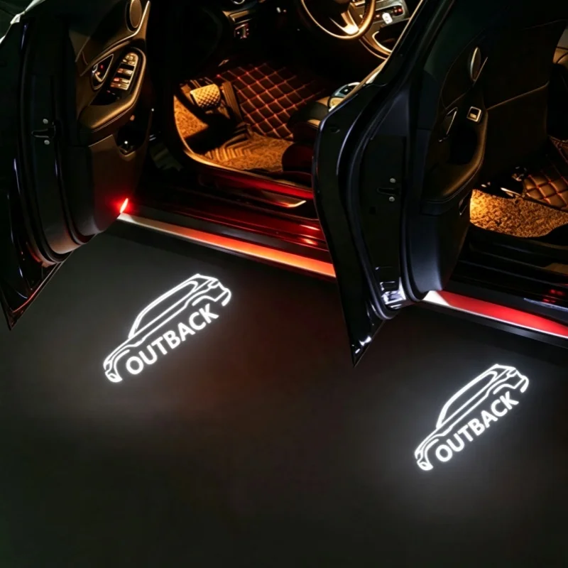 2Pcs Wireless LED Car Door Logo Projector Welcome Light Courtesy Shadow Puddle Lamp For Subaru Outback 2012-2022 Ambient Light