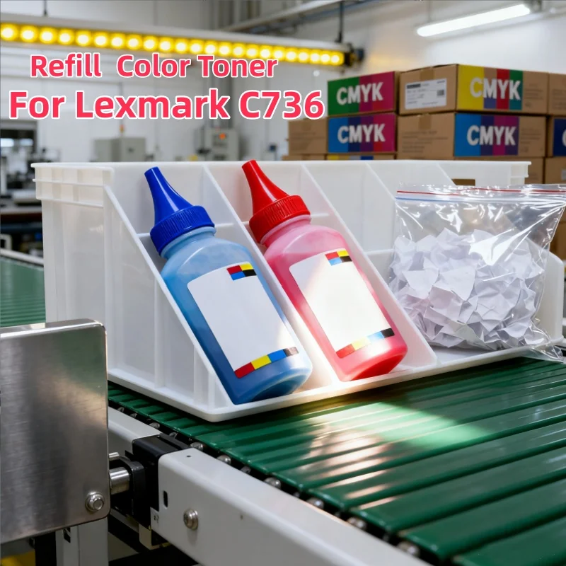 

GraceMate 4 color Toner Powder Refill Compatible for Lexmark C736 X736 X738 C 736 738 Printer Cartridge Bright colors