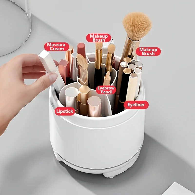 1pc ° Rotating Makeup  Box, Detachable  Box, Transparent Dust-proof Pen Holder, Eyeshadow Brush Holder, Lipstick  Box, Desktop