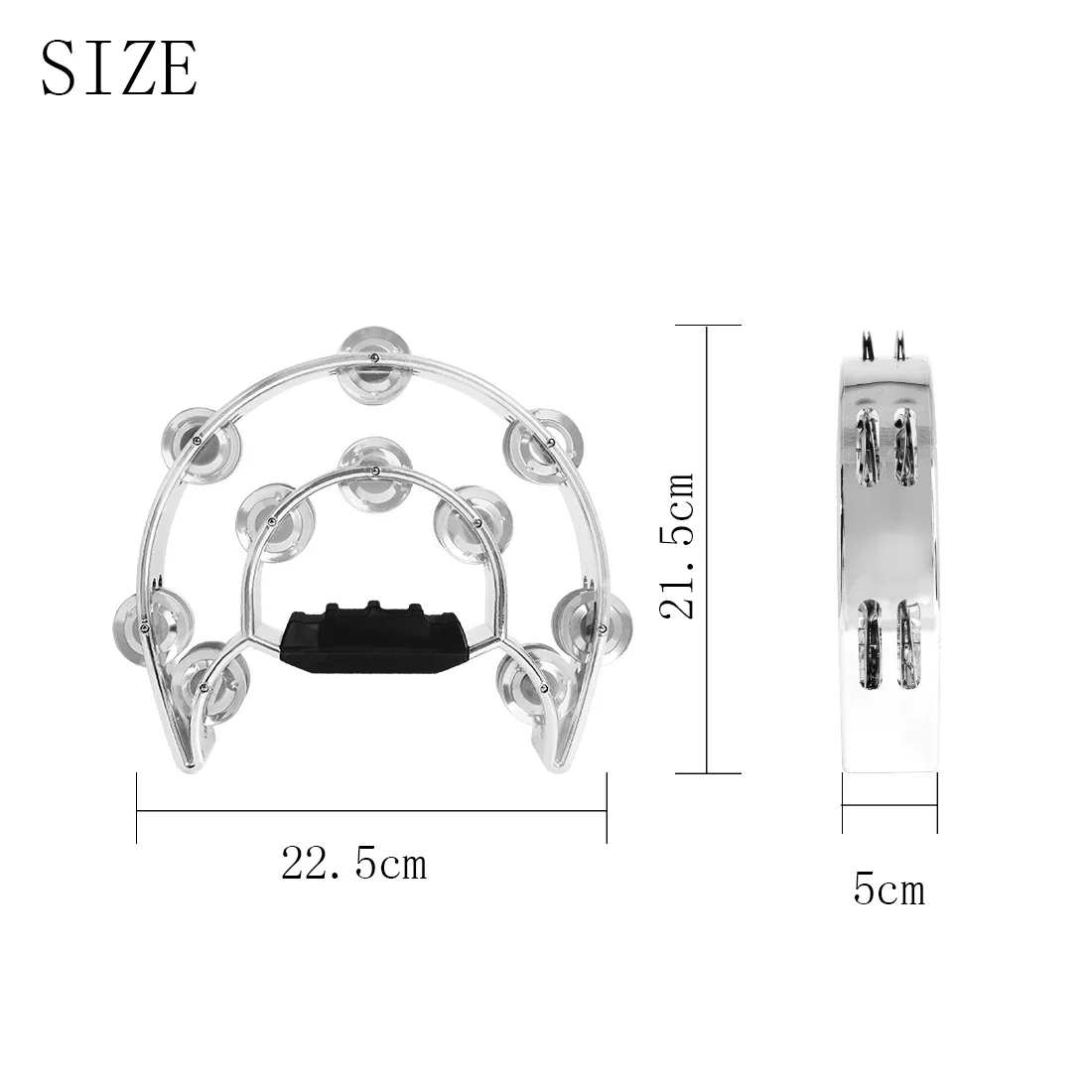 Handbell Electroplated Metal Tambourine Drum For Party Game Music Tools Percussion Birthday Presents Stainless Steel Material