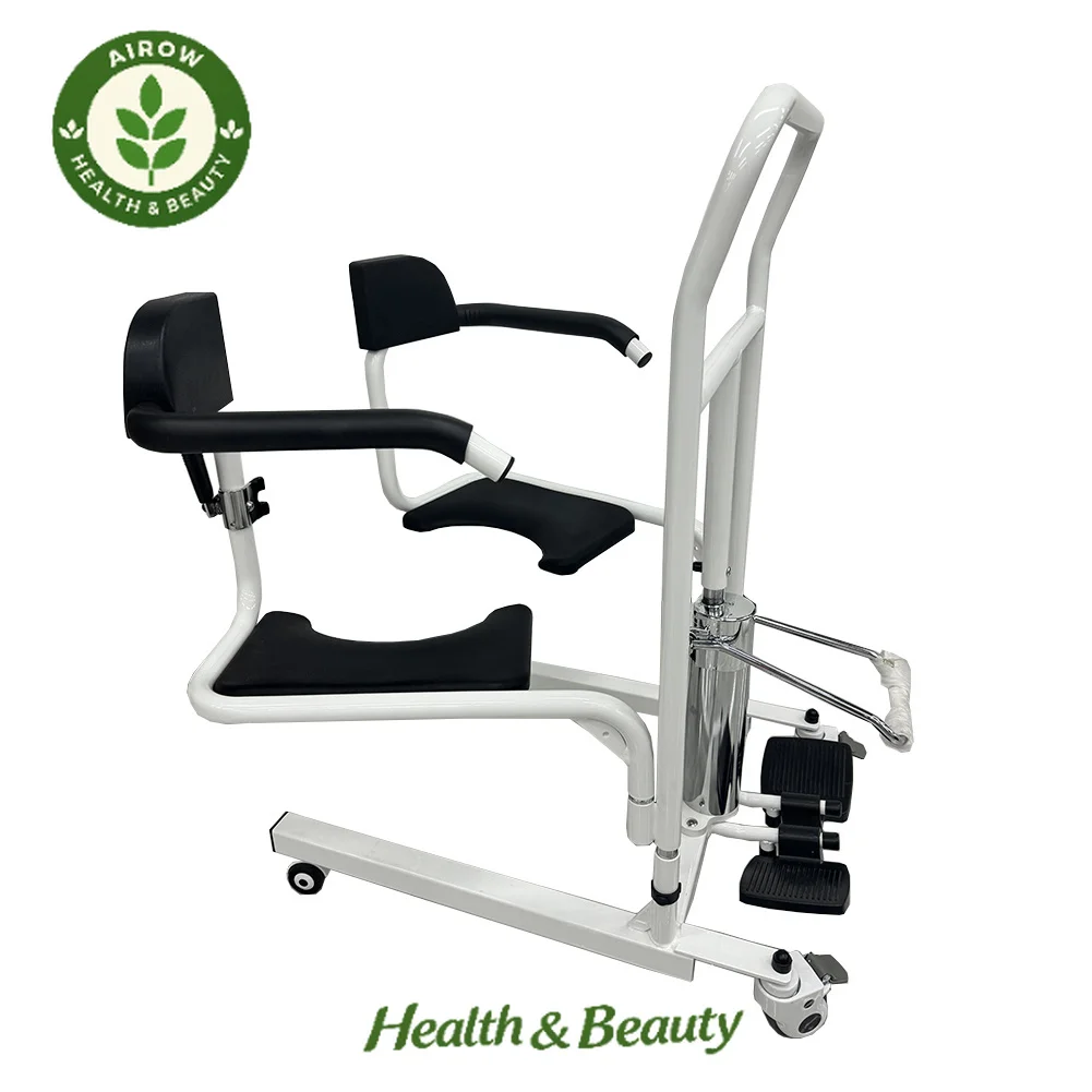 AIROW Hydraulic Lift Wheelchair Patient Transfer Hospital Seat with Wheels Disabled Elderly Toilet Bathroom Use