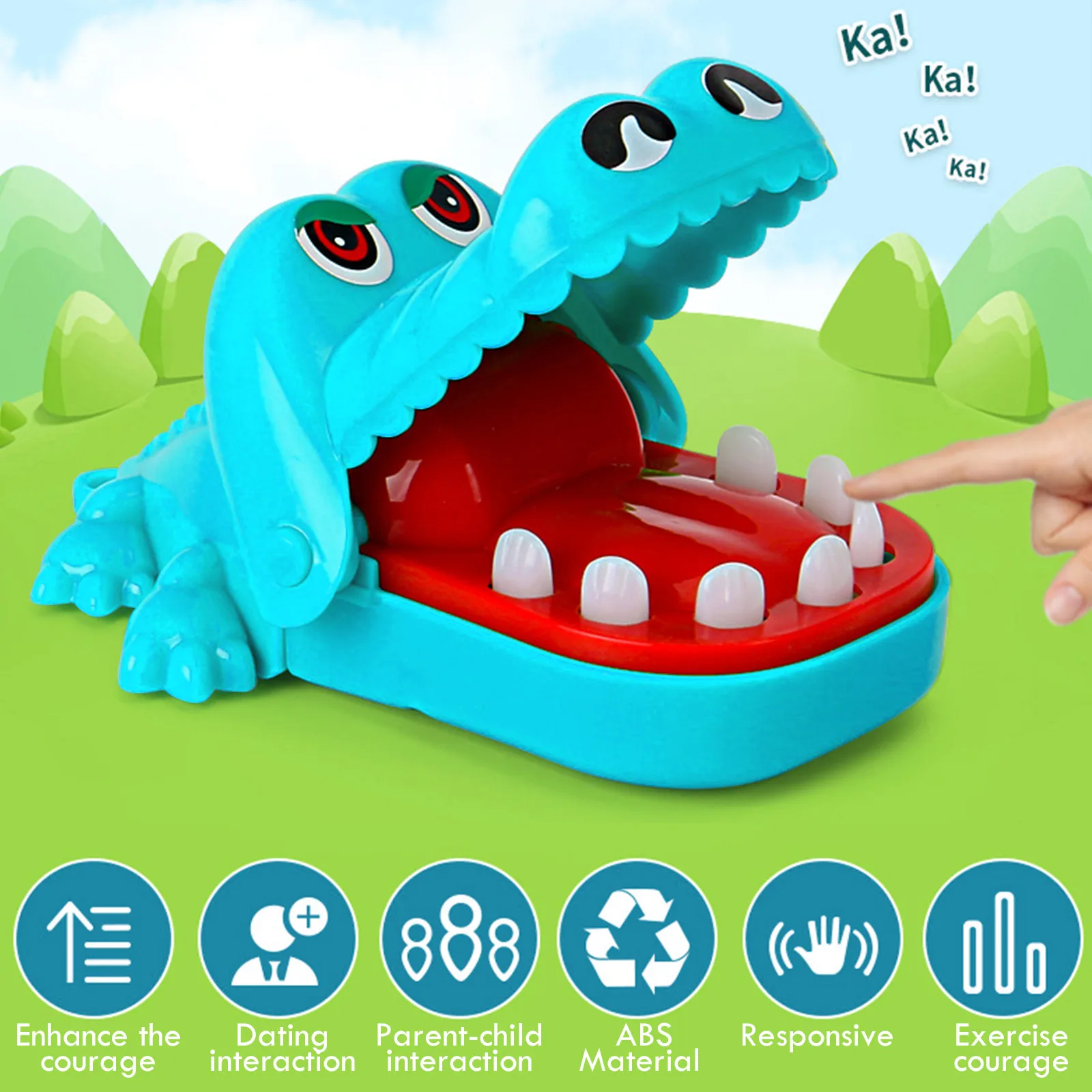 1-5pcs Crocodile Teeth Toys Alligator Biting Finger Dentist Games Interactive Key Chain Toy Creative Non‑Toxic for Family Games