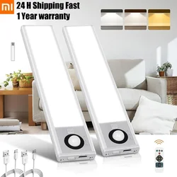 Xiaomi Nachtlicht Bewegungsmelder LED USB wiederaufladbare Streifen 3-Farben Drahtlose Lampe Fernbedienung für Schlafzimmer Küche Beleuchtung