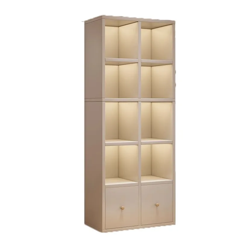 

Книжная полка от пола до потолка, бытовой современный простой решетчатый шкаф, интегрированный с настенным и половинным книжным шкафом для хранения