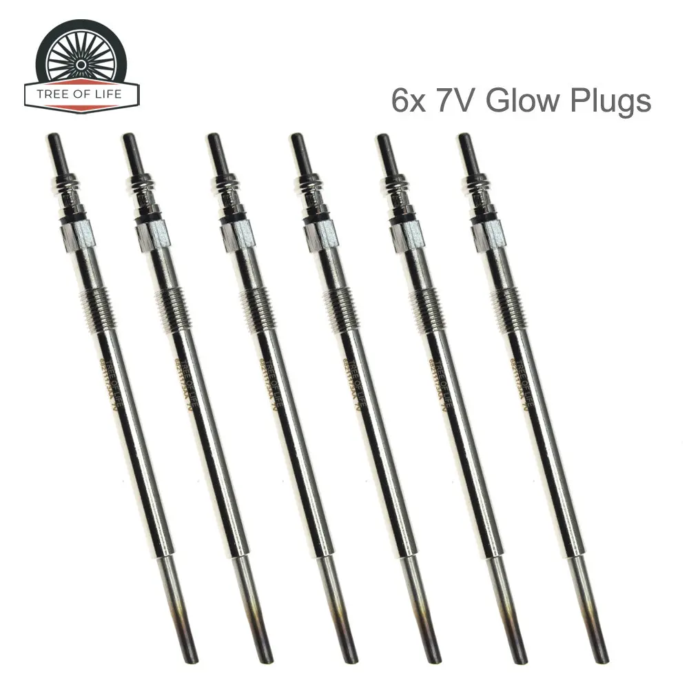 6x 7V Glow Plugs 68211173AA 68460484AA 0250603008 For Jeep Grand Cherokee IV 3.0 CRD V6 2014 2015 2016 2017 2018 2019 2020