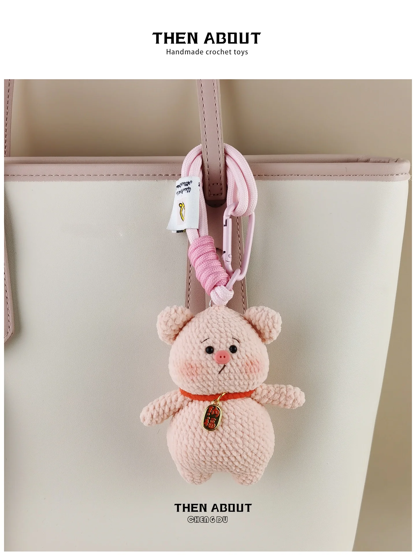 Thenabout Cute Piglet Good Luck Charm Backpack Bag Accessory Soft Plush Luxury Gift for School Bags And Handbags