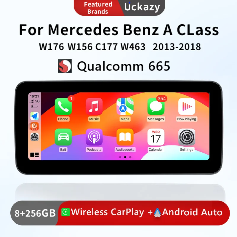 Android13 qualcomm 665 Apple Carplay Car Video Player For Mercedes Benz A Class W176  X117 X156  Navigation Multimedia Screen