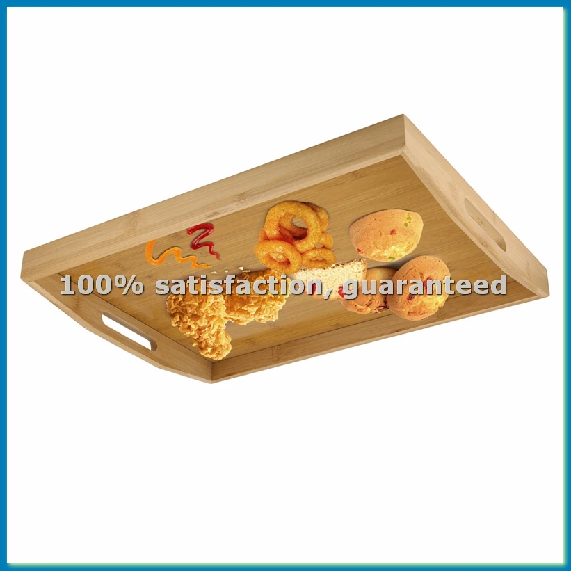 

Wooden Tray with Handles, Living Room Coffee Table Footstool Tray, Oversized Wooden Dinner Tray, Breakfast Decoration-A69M