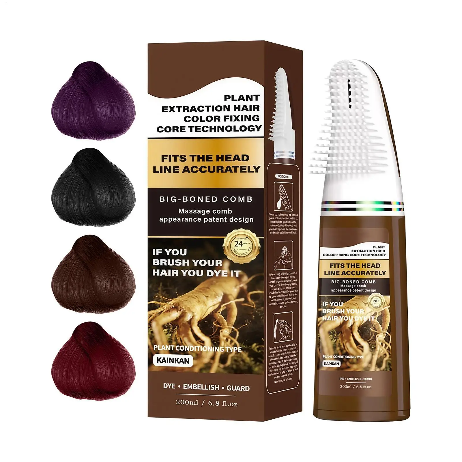 Hair Dye with Comb Root Touchup Color with Applicator Hair Touchup Dye for Home Salon Travel Party Costume Performance Cosplay
