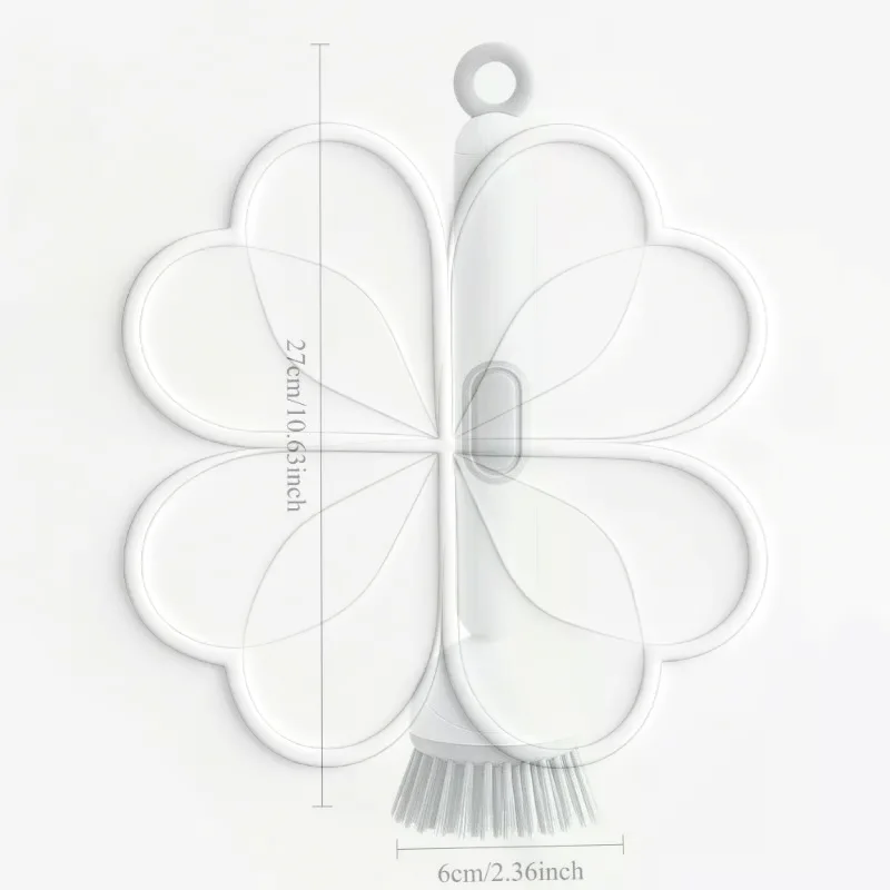 Soap Dispensing Dish Brush Press-Type Comfort Grip Handle Pot Scrubber for Long Time Kitchen Cleaning