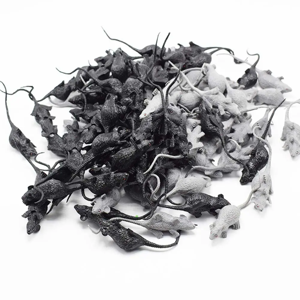 

6Pcs Realistic Mini Mouse Prank Set Black Grey Small Fake Mouse for Halloween Joke Prank Kit Office School Party Fun Gift Kids
