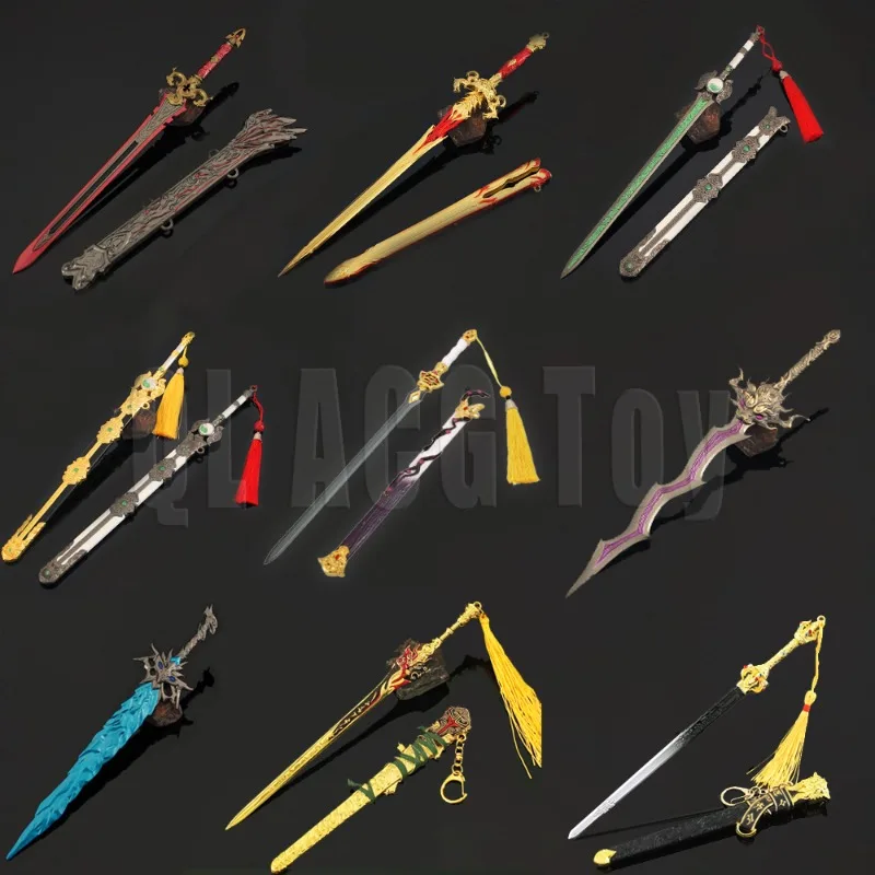 Naraka: Bladepoint Long Sword Series Broń Gra Peryferia Metalowy Model Broń Samuraja Breloki Prezenty Ozdoby Zabawki Kolekcja