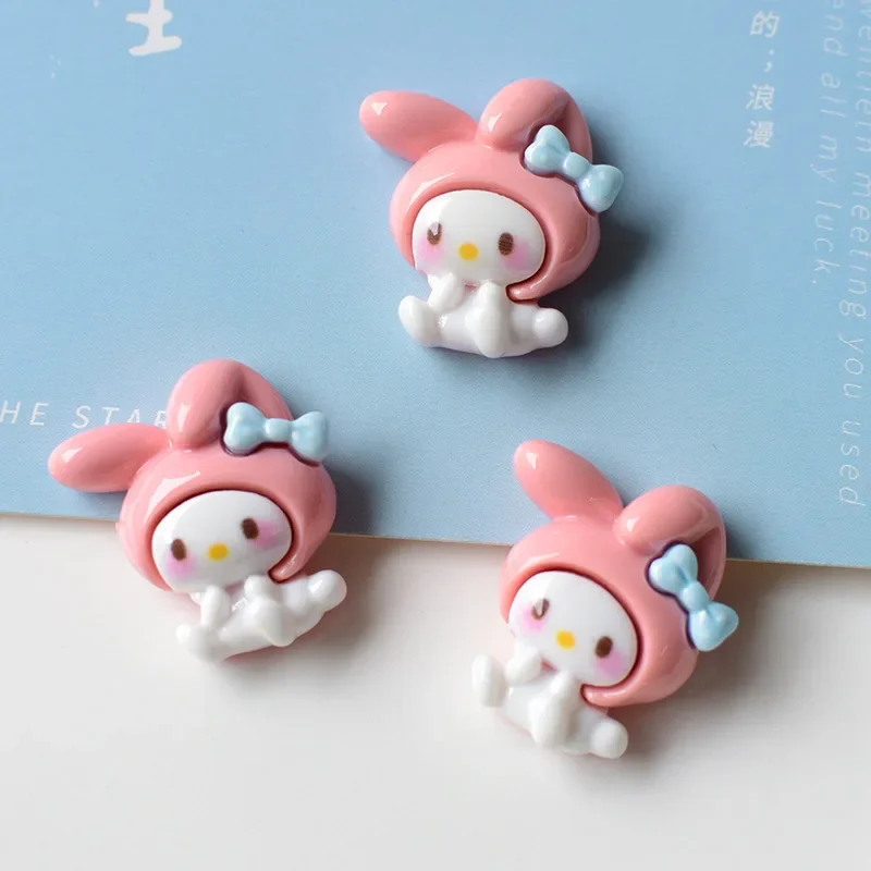 5pcs cute sanrio cartoon resin flatback cabochons for diy jewelry making handmade crafts materials