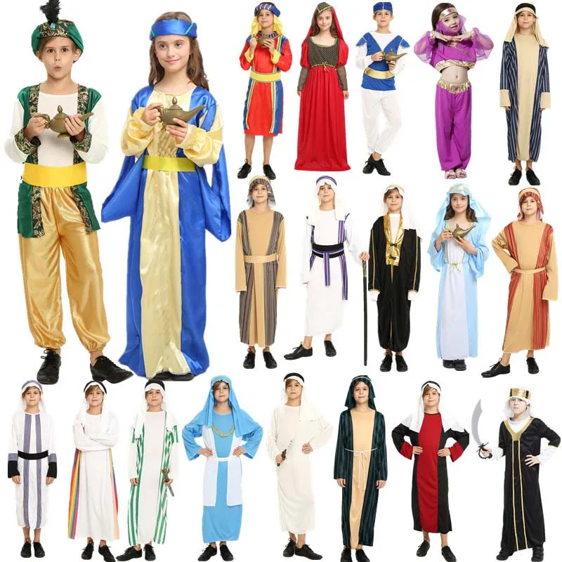 

Kids Boys Girls Arab Prince Princess Costume Children Egypt Cosplay Costumes Carnival Party Supplies Halloween Christmas