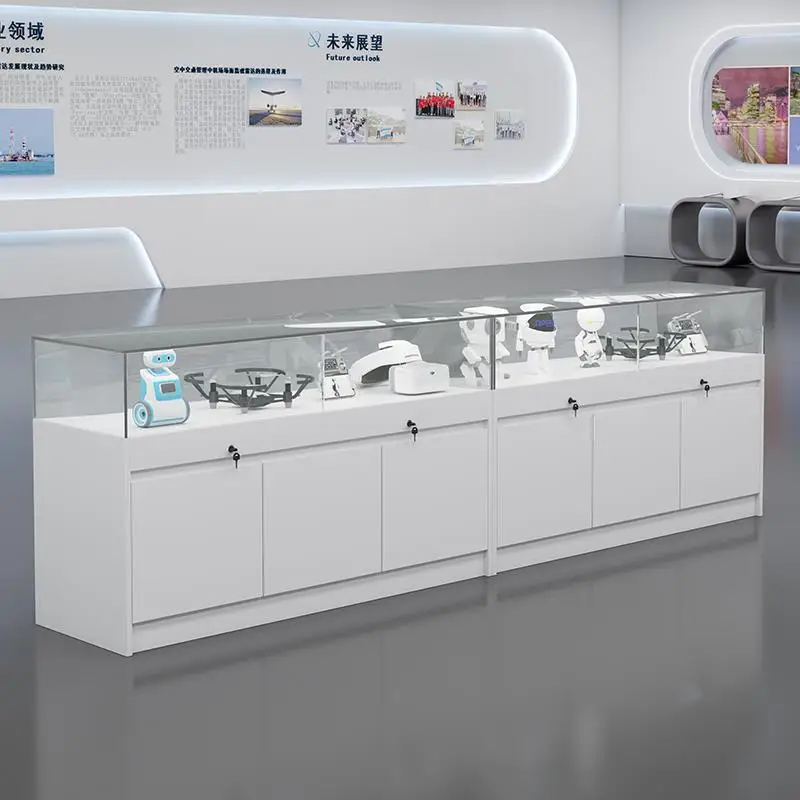 Jewelry Display Cabinet Mobile Phone Eye Display Cabinet Museum Cultural Relics Display Cabinet Sample Product Glass Counter