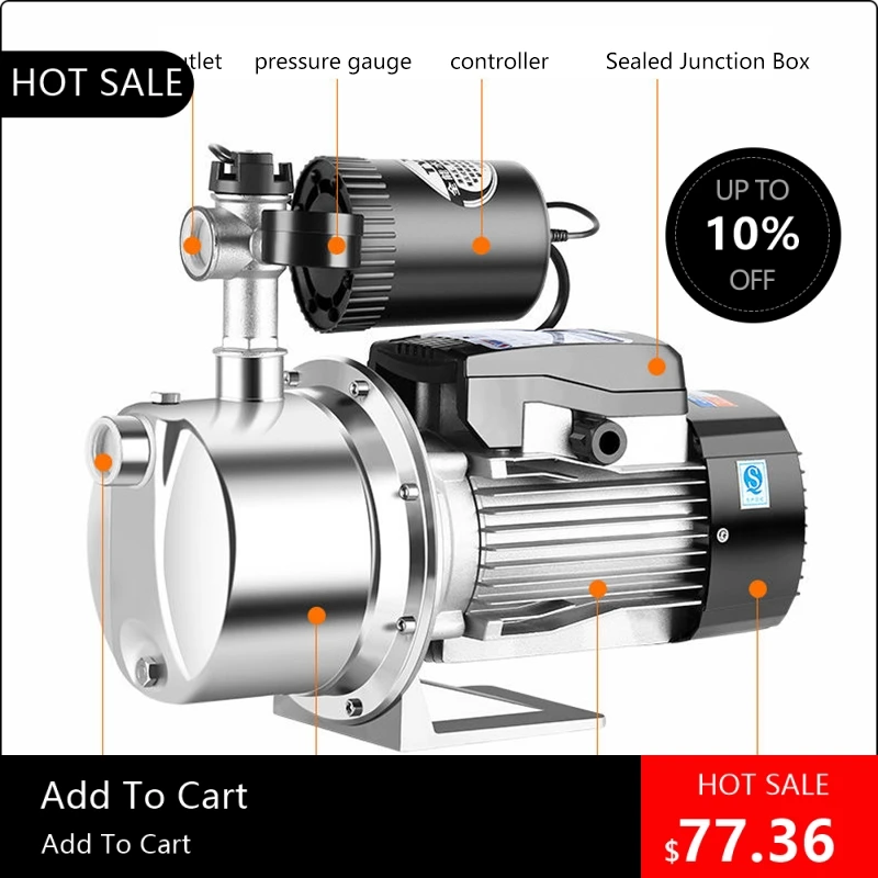 

818003 Useful 220V 350W/450W/550W Home Use Fully Automatic Booster Pump Water Pipe Low Power Mute Constant Pressure