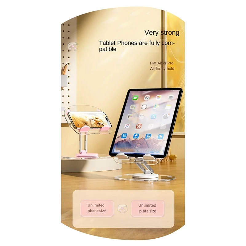 Tablet Bracket Holder Adjustable Folding Stand Transparent Acrylic Tablet Desktop Support