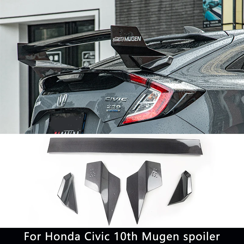 LMTUNING For Honda Civic 10th Mugen Spoiler Hatchback Civic 2016-2021 FK4 FK7 FK8 MUGEN carbon fiber spoiler tail  modification