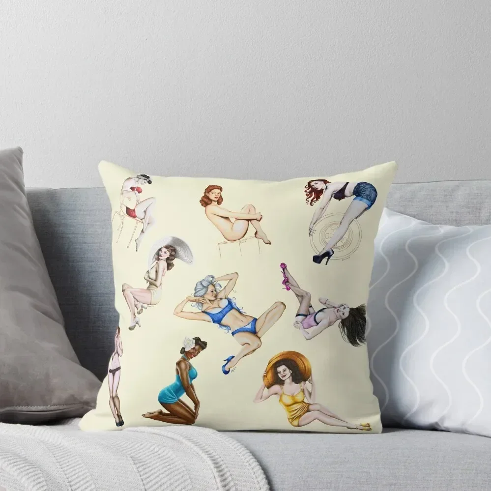 Pin-Ups Throw Pillow Bed pillowcases Custom Cushion Christmas Throw Pillows Covers pillow