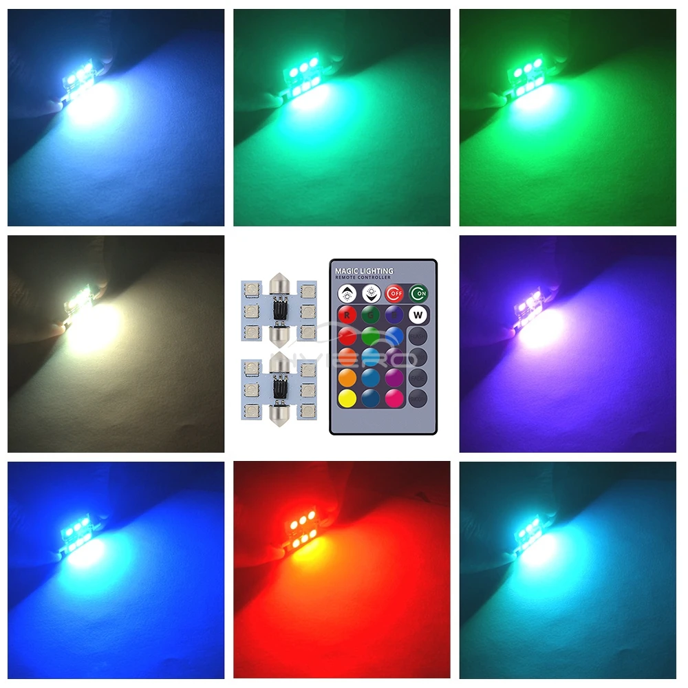 2 stücke 6SMD RGB Dach Dome Gi – Voice Control Light Bulb Bewertung und Preis