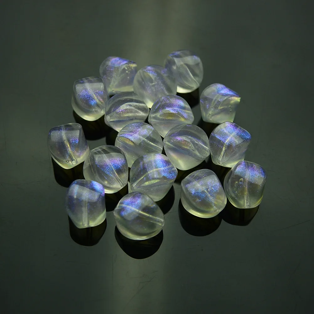 20 PCS 12 * 15mm  Emit Blue Light  Straight Hole Plastic Pumpkin Beads  DIY Charm Making Necklace Bracelet Accessories Materials