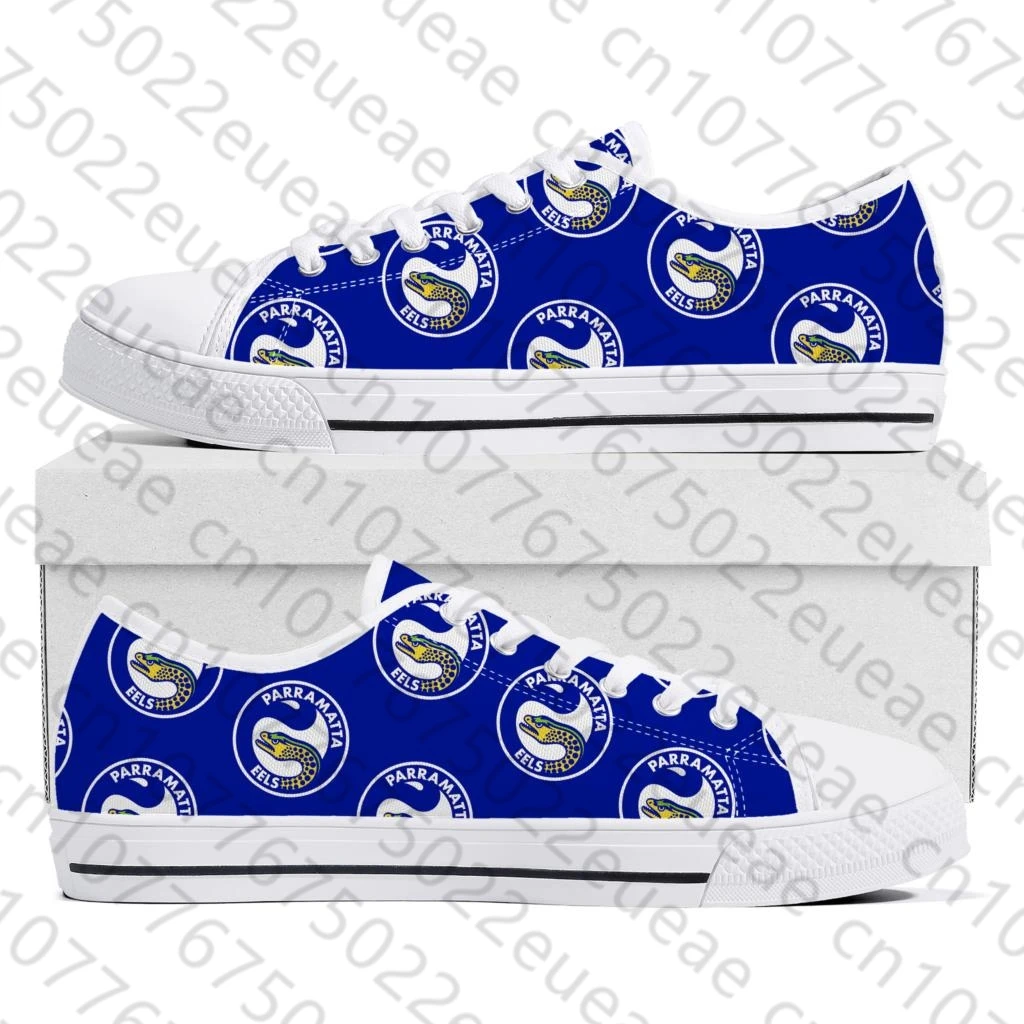 Parramatta Eels Australian Rugby Low Top Sneakers Mens Womens Teenager Canvas High Quality Sneaker Casual Custom Made Shoes DIY