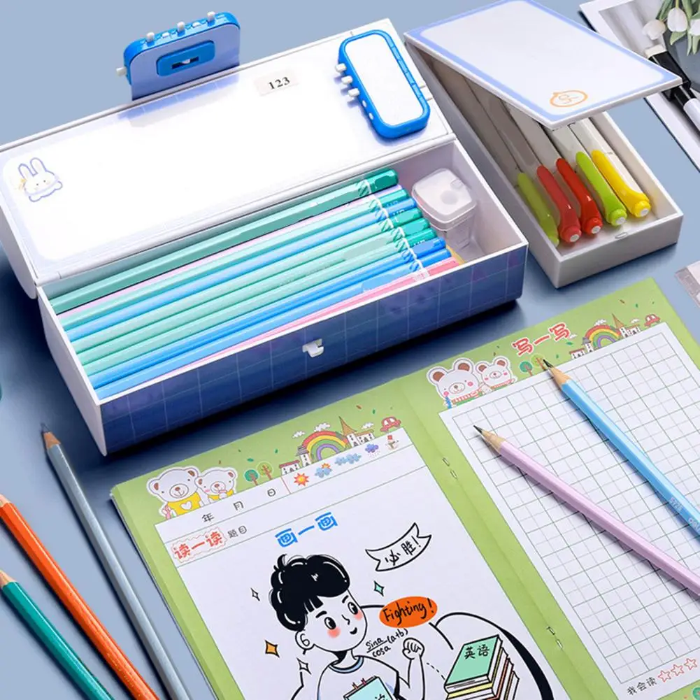 Item Storage Exquisite Pattern All-Purpose Cartoon Printed Pencil Box Pen Case Office Supplies