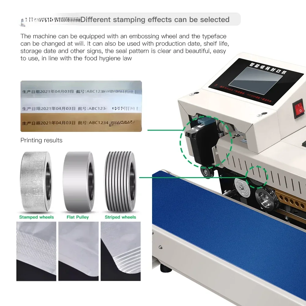 FR-1600 Stainless Steel Automatic Horizontal Plastic Film Bags Heat Sealing Machine Continuous Band Sealer Machine HOT SALES
