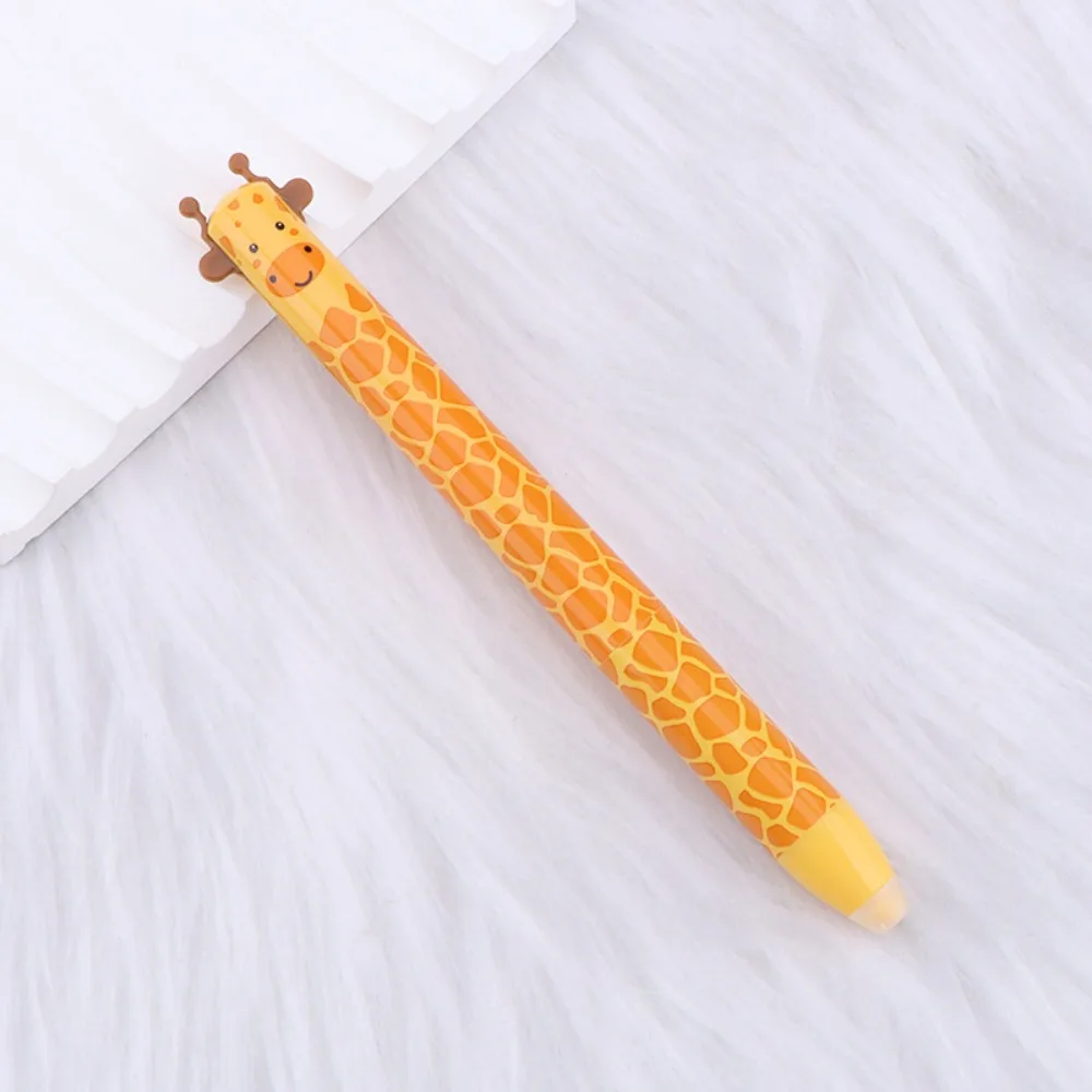 New Erasable Ballpoint Pen Double Ink Color Animal Design Neutral Pen Quick-drying Signature Pens School Office